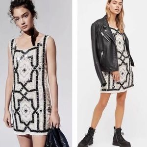 Free people cocktail party dress, black and white